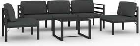 vidaXL Set mobilier de grădină cu perne, 6 piese, antracit, aluminiu