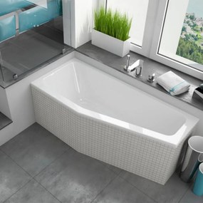 Cadă de baie asimetrică Keos 70x160x44 stânga