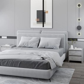 vidaXL Noptiere, 2 buc., gri beton, 45x34,5x44,5 cm, PAL