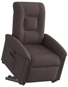 vidaXL Fotoliu rabatabil cu ridicare pe verticală, maro închis, textil