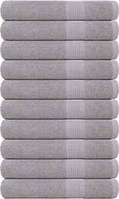 vidaXL Prosoape FROGN 10 buc., gri, 100x200 cm, 360 g/m²