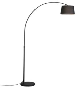 Lampă arc modernă neagră cu abajur din material negru - Arc Basic