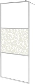vidaXL Paravan de duș walk-in, 115 x 195 cm, sticlă ESG, model piatră