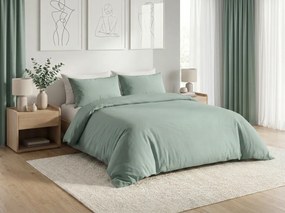 Lenjerie de pat din bumbac CALMORA verde salvie Dimensiune lenjerie de pat: 2 buc 70 x 90 cm | 200 x 200 cm