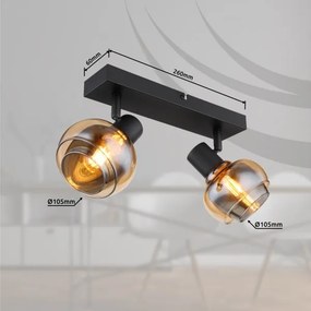 Globo 54309-2B - Spot orientabil TOKKI, 2xE14/40W/230V, negru