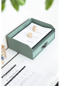 Organizator verde pentru sertar/pentru documente din carton Walter Canvas Paper Laminate – Bigso