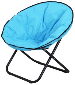 Outsunny Fotoliu Pliabil pentru Camping/Picnic, Șezut Umplut, Structură din Metal, Culoare Albastră, 80 x 80 x 75cm | Aosom Romania