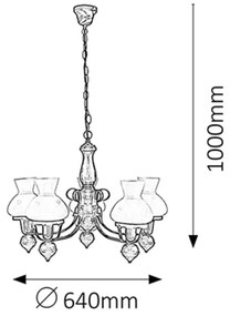 Rabalux 7079 - Lustra cu lant PETRONEL 5xE27/60W/230V