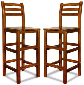 Casaria Scaune de bar OSLO cu spătare, 2 buc., 40,5x36x110cm, maro natural