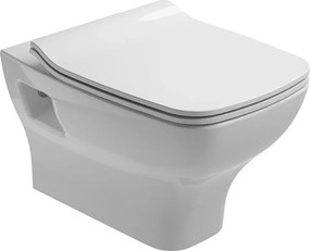Set vas wc suspendat Gala Street Square alb si capac slim softclose