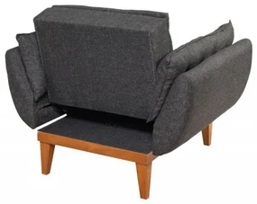 Fotoliu, Lemn Solid, Fiona Berjer, Gri Antracit