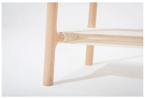 Măsuţă auxiliară cu structură din lemn masiv de stejar şi blat gri Gazzda Fawn