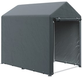 Outsunny Magazie pentru Scule cu Protecție UV și Intrare cu Fermoar, Cort de Garaj, 120x179x165 cm, Gri Închis | Aosom Romania