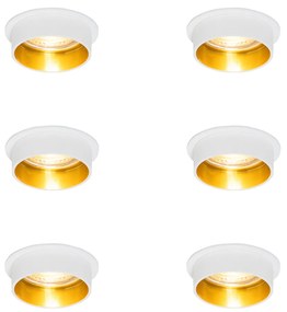 Set de 6 spoturi încastrate moderne albe cu interior auriu - Insta