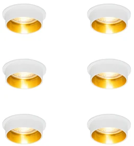 Set de 6 spoturi încastrate moderne albe cu interior auriu - Insta
