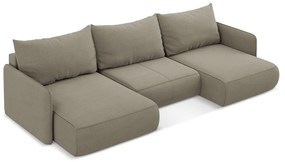 Colțar bej extensibil/cu spațiu de depozitare Nanea – Makamii