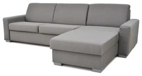 Canapea colțar extensibilă LEKA gri, cu spațiu depozitare, pentru dormit zilnic