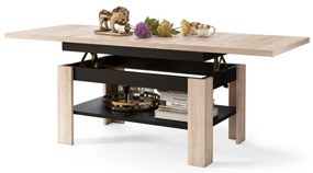 Masă extensibilă ROY cu blat rabatabil, stejar sonoma/negru