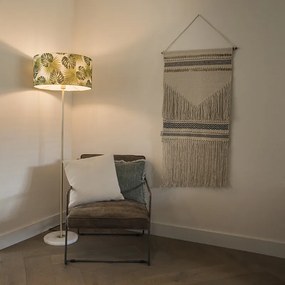 Lampă de podea din alamă cu abajur în formă de frunză 50 cm - Kaso
