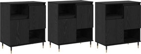 vidaXL Bufeturi 3 pcs Stejar negru 180 x 35 x 70 cm Lemn compozit