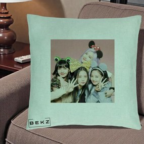 Perna Personalizata K-pop BLACKPINK Accesorii Haioase, 40x40 cm, Verde Menta, Husa Detasabila, Perna Inclusa, BEKZ®