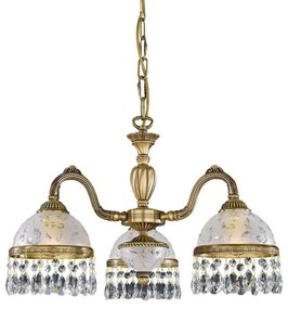 Candelabru 3 brate design clasic realizat manual din alama si Cristal Scholer 6200