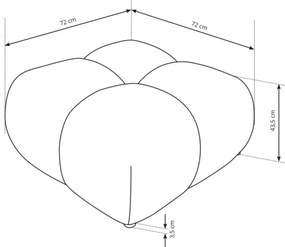 Taburet tapițat ALMADA 72x72 cm crem