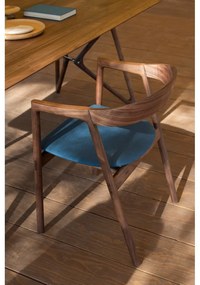 Scaun de dining albastru/maro Muna – Gazzda
