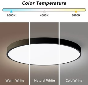 Plafonieră LED dimabilă Immax NEO 07250L SEMPLICI 60W/230V Wi-Fi Tuya negru + telecomandă