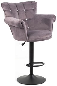 HR804CW scaun Catifea Grafit cu Bază Neagră