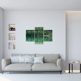 Tablou - Coniferi lângă lac (90x60 cm)