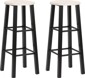 vidaXL Scaune de bar, 2 buc., negru, MDF