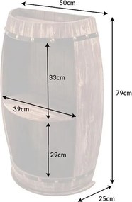 Raft Butoi suport pentru sticle Bodega 80cm pin natur