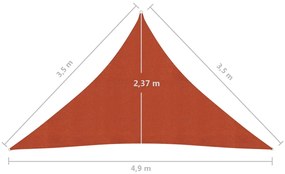 Panza parasolar, caramiziu, 3,5x3,5x4,9 m, HDPE, 160 g m   Terracota, 3.5 x 3.5 x 4.9 m