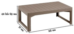 Set mobilier de grădină Evyon 4+1 cappuccino