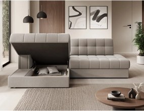 Colțar bej extensibil cu tapițerie din catifea (cu colț pe partea stângă/cu șezlong) Blezalt – ELTAP