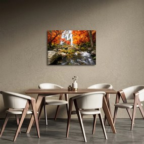 Tablou - Cascade în pădurea portocalie (70x50 cm)