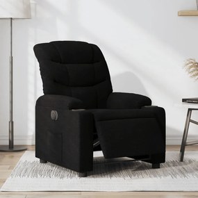 vidaXL Fotoliu rabatabil electric, negru, material textil