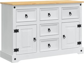 vidaXL Cufere de Depozitare cu sertar Corona Alb 112 x 40 x 75 cm