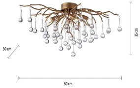 Lustra Aplicata cu Pandative din Sticla ICICLE alama antic