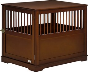 PawHut Cușcă pentru câini incl. încuietoare, suport ridicat, cutie de transport, 80,5 cm x 59,5 cm x 67,5 cm, Maro | Aosom Romania