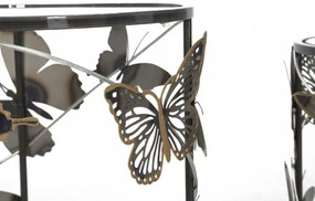 Set 2 masute auxiliare multicolore din metal, ∅ 41,3 - ∅ 35 cm, Butterflies Mauro Ferretti