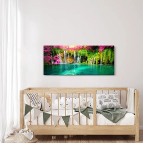 Tablou - Cascada, Lacurile Plitvice, Croația (120x50 cm)