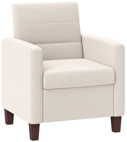 HOMCOM Upholstered Armchair in Linen Look, Foam, Seat Cushion, Wood Frame, Cream White | Aosom Romania