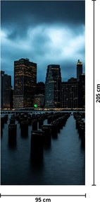 Fototapet pentru ușă - Vedere asupra zgârie-norilor din New York (95x205cm)