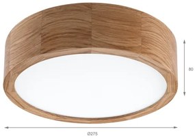 Brilagi - Plafonieră LED CARVALHO, 20W/230V, finisaj stejar, Ø 27,5 cm