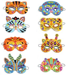 Set DIY 8 măști animale Djeco Jungle