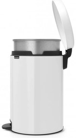 Coș cu pedală Brabantia NewIcon 649047, 20 l, închidere lină, bază antiderapantă, coș interior metalic, alb