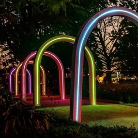 Bandă LED RGB solară dimabilă LED/1,2W/3,7V IP67 5m