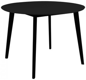 Masa dining neagra rotunda din lemn Vojens